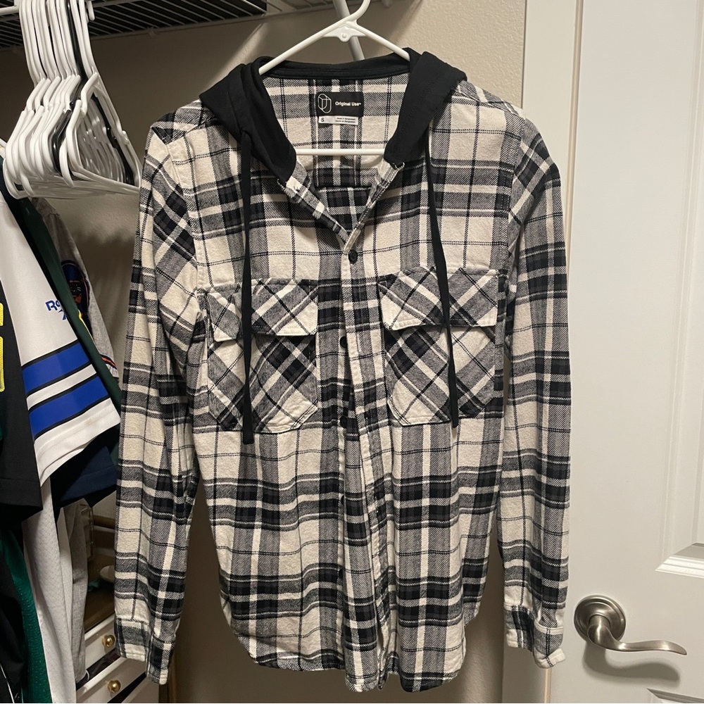 Original Use Black and White Checkered Hoodie